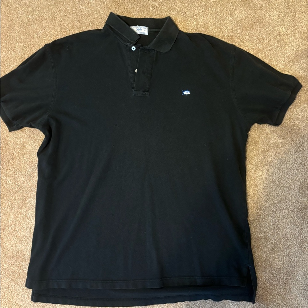 Southern Tide black polo shirt